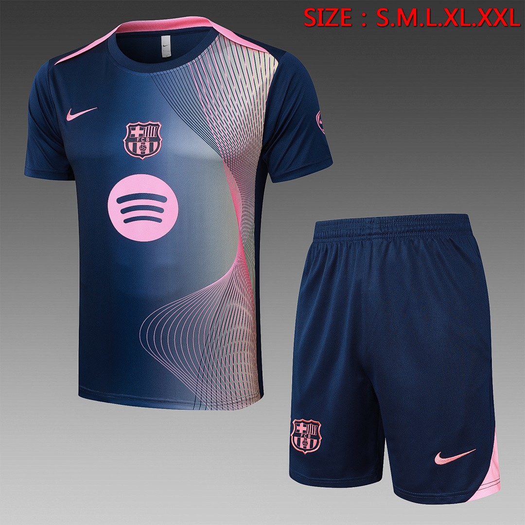 JER-2848_1 Barcelona Short Sleeve Training Shirt Blue - 图片 1