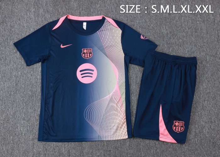 Barcelona Short Sleeve Training Shirt Blue - 图片 2