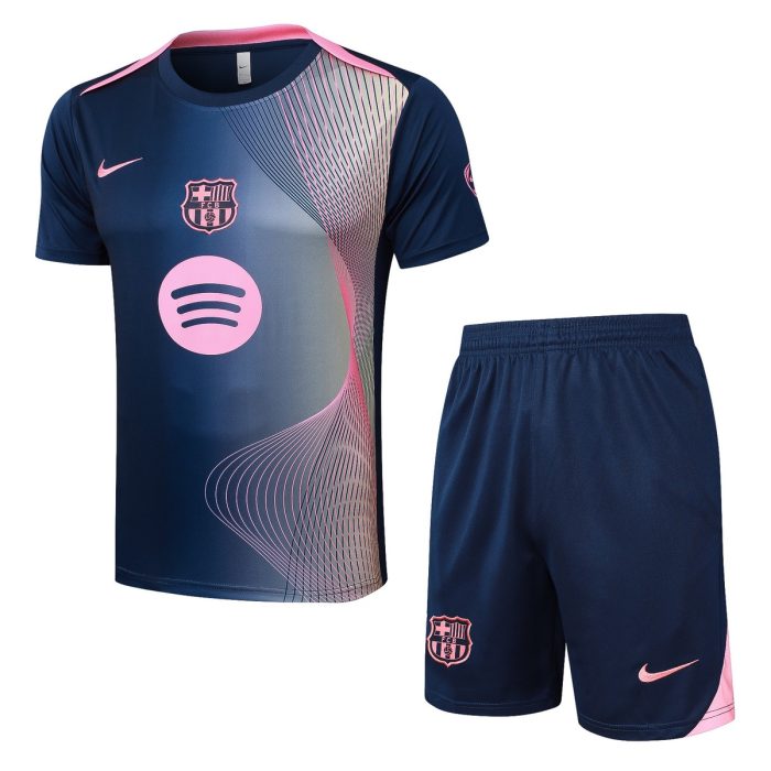 Barcelona Short Sleeve Training Shirt Blue - 图片 8