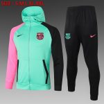 Barcelona 2021 Long Zip Hoodie Light Green