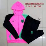 Barcelona 2021 Long Zipper Hoodie Pink - 图片 9