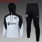 Barcelona 23-24 Half-Zip Hoodie Light Gray (Black Hood)