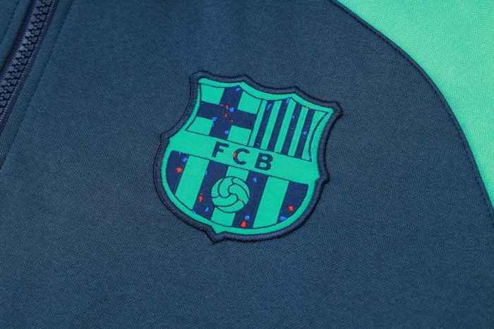 Barcelona 23-24 Half-Zip Jacket Blue Sleeves Green - 图片 6