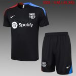 Barcelona 24-25 Black Short Sleeve Training Set with 5-Inch Shorts