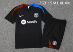 Barcelona 24-25 Black Short Sleeve Training Set with 5-Inch Shorts - 图片 2