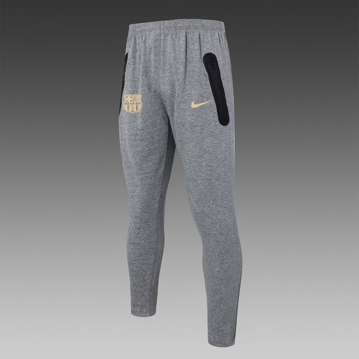 Barcelona 24/25 Long Zip Hoodie in Ash Grey (Earth Yellow Logo) - 图片 6