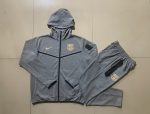 Barcelona 24/25 Long Zip Hoodie in Ash Grey (Earth Yellow Logo) - 图片 8