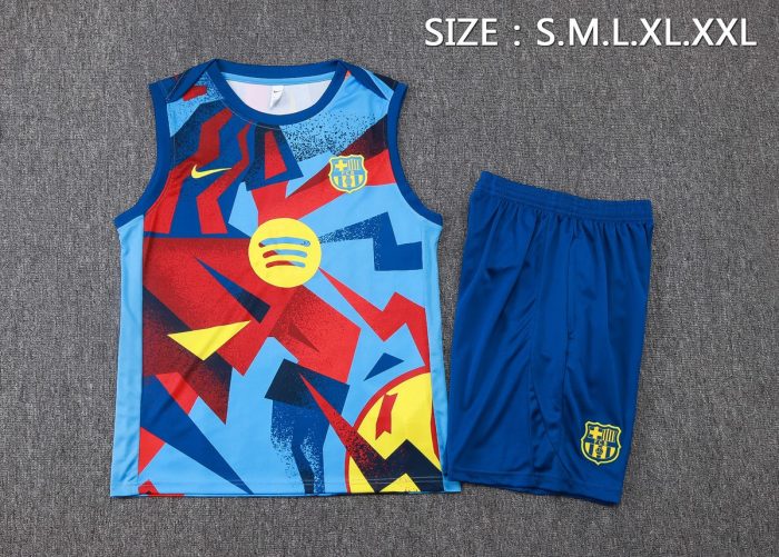Barcelona Vest Light Blue Spray Print - 图片 2