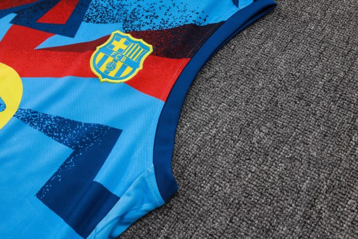 Barcelona Vest Light Blue Spray Print - 图片 5