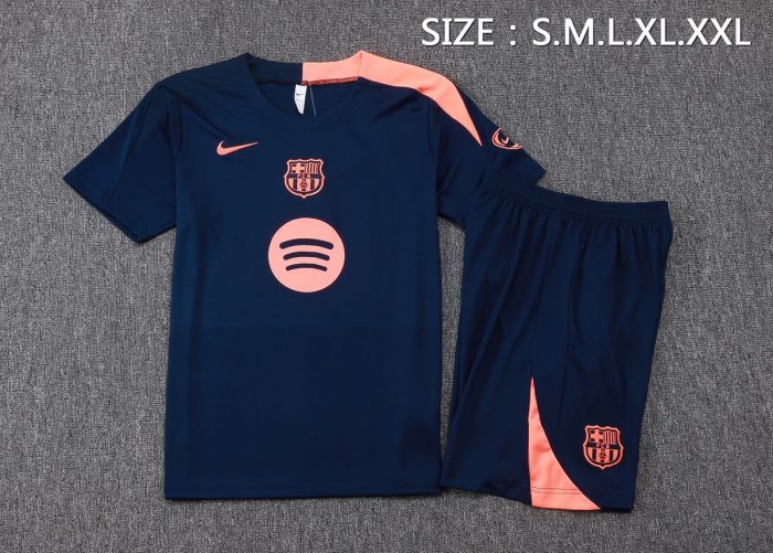 Barcelona Short Sleeve Training Shirt (Pink Shoulder) - 图片 2