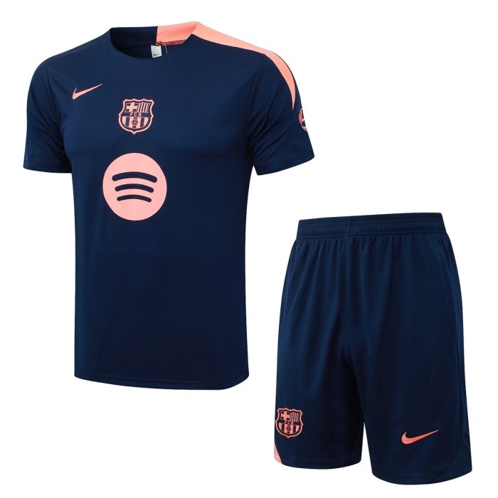Barcelona Short Sleeve Training Shirt (Pink Shoulder) - 图片 8