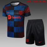 Barcelona 24-25 Short Sleeve Black (Vertical Stripe Spray Print)