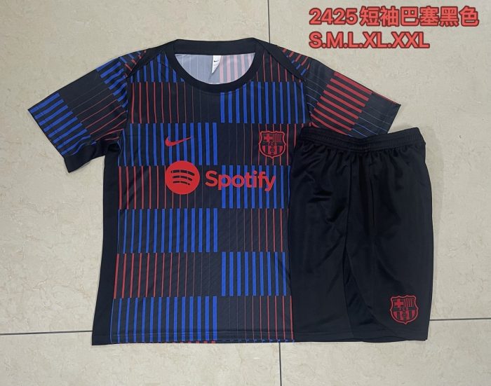 Barcelona 24-25 Short Sleeve Black (Vertical Stripe Spray Print) - 图片 9