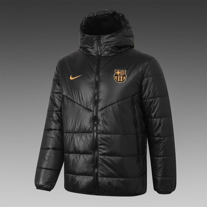 2021 Barcelona Black Cotton Jacket (Gold Label) - 图片 3