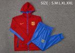 Barcelona 21-22 Long Zip Hoodie Maroon - 图片 2