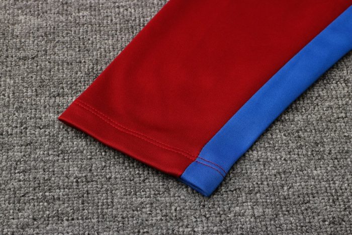 Barcelona 21-22 Long Zip Hoodie Maroon - 图片 5