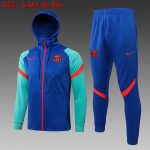 Barcelona 21/22 Long Sleeve Hooded Jacket Green
