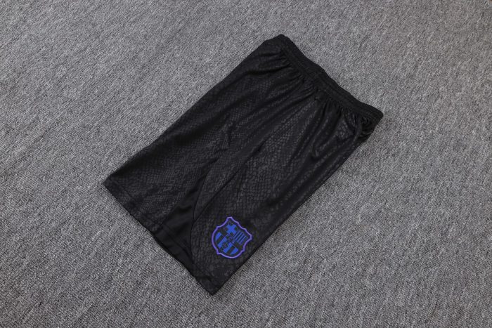 Barcelona Black Short Sleeve Training Suit (Stamped Version) - 图片 2
