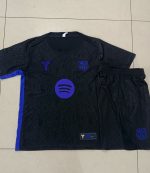 Barcelona Black Short Sleeve Training Suit (Stamped Version) - 图片 9