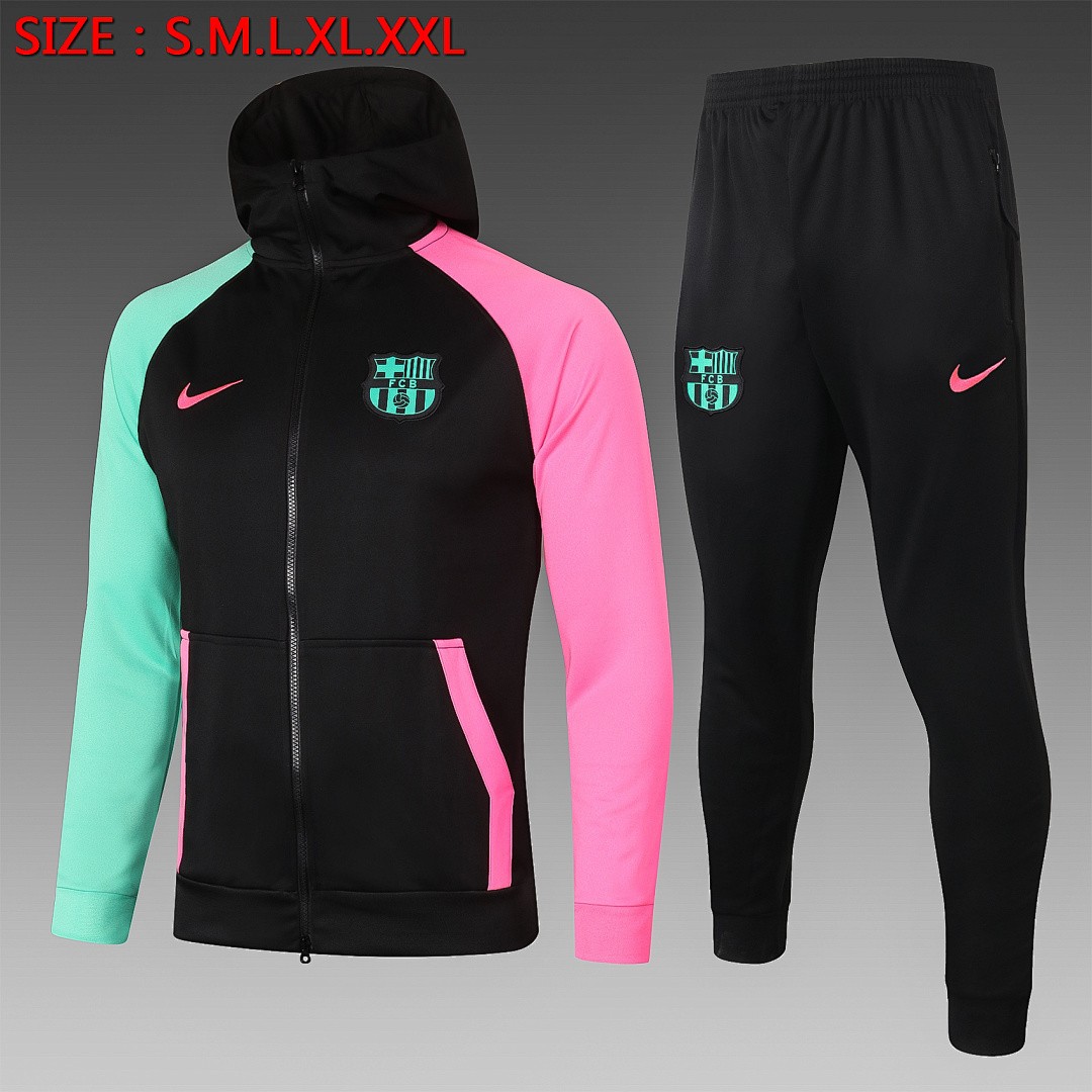 JER-2875_1 Barcelona 2021 Long Zip Hoodie Black - 图片 1