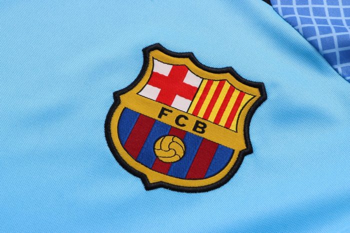 Barcelona 22-23 Blue Short Sleeve Training Set with 5-Inch Shorts - 图片 7