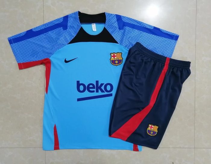 Barcelona 22-23 Blue Short Sleeve Training Set with 5-Inch Shorts - 图片 9