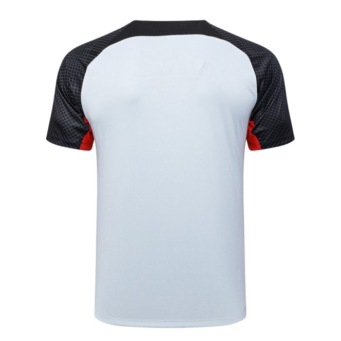 Barcelona 23-24 Grey Short Sleeve Training Suit with 5-Panel Shorts - 图片 7