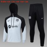 Barcelona 23-24 Half-Zip Cap Kids Light Gray Black Cap