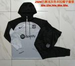Barcelona 23-24 Half-Zip Cap Kids Light Gray Black Cap - 图片 3