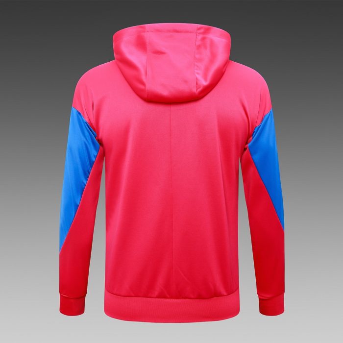 Barcelona 24-25 Long Zip Hoodie Red - 图片 8