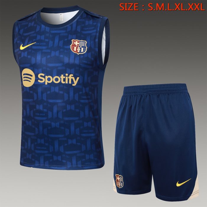 Barcelona 24/25 Vest in Royal Blue with Yellow Nike Logo - 图片 8