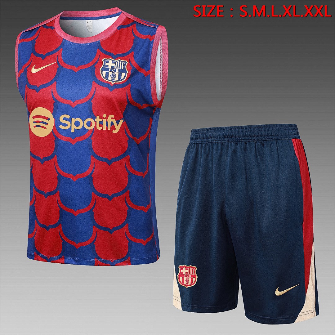 JER-2886_1 Barcelona 24/25 Vest Red Blue Splatter - 图片 1
