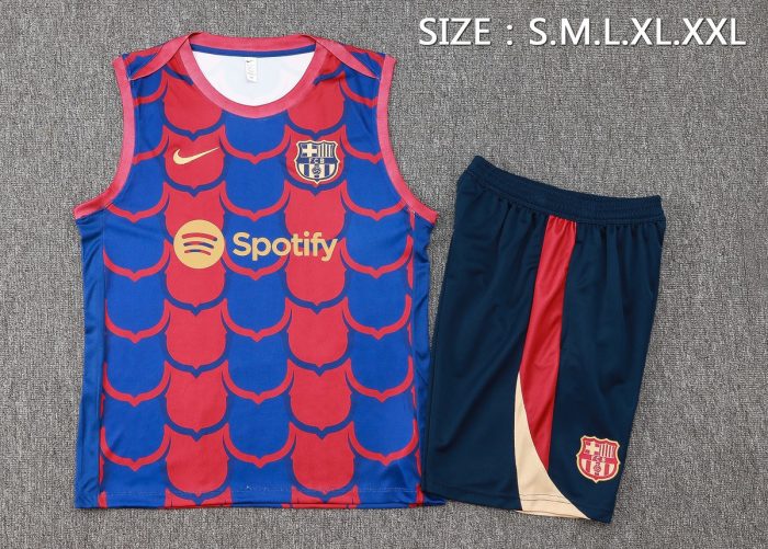 Barcelona 24/25 Vest Red Blue Splatter - 图片 2
