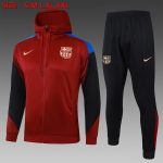 Barcelona 24/25 Long Zip Hoodie in Maroon