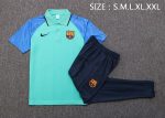 Barcelona 22/23 Polo Green with Blue Sleeves - 图片 2