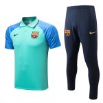 Barcelona 22/23 Polo Green with Blue Sleeves - 图片 8