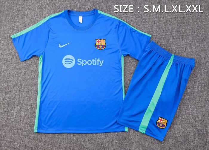 Barcelona 23-24 Short Sleeve Training Suit with 5-Point Shorts - 图片 2