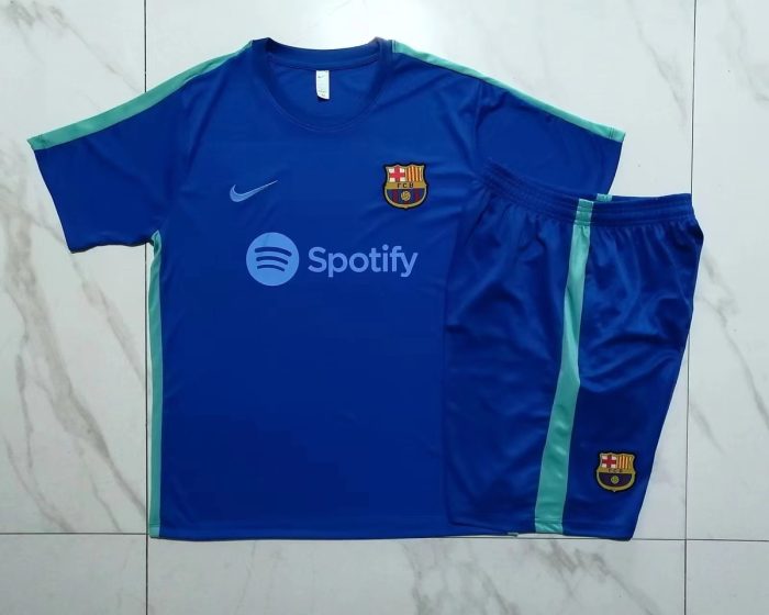 Barcelona 23-24 Short Sleeve Training Suit with 5-Point Shorts - 图片 9
