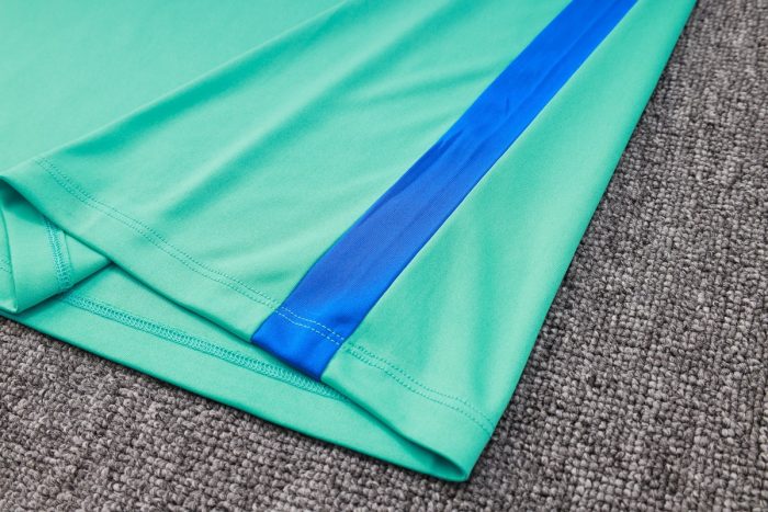 Barcelona 23-24 Light Green Short Sleeve Training Suit with 5-Point Shorts - 图片 5