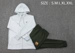 Barcelona 23-24 Long Zip Hoodie Light Gray - 图片 2
