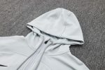 Barcelona 23-24 Long Zip Hoodie Light Gray - 图片 6