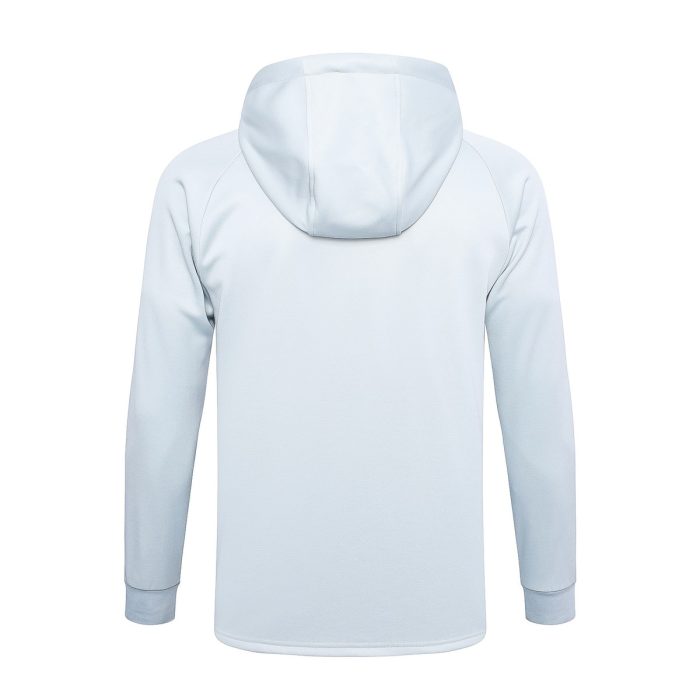 Barcelona 23-24 Long Zip Hoodie Light Gray - 图片 7