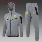 Barcelona 24/25 Long Zip Hoodie (Green Logo)