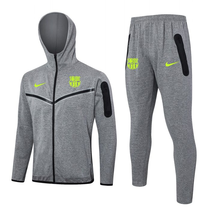 Barcelona 24/25 Long Zip Hoodie (Green Logo) - 图片 2