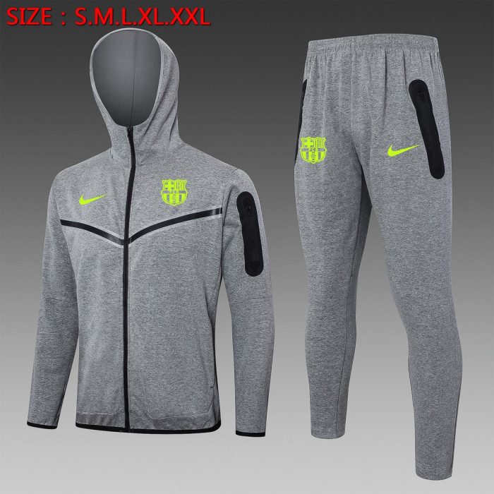 Barcelona 24/25 Long Zip Hoodie (Green Logo) - 图片 3