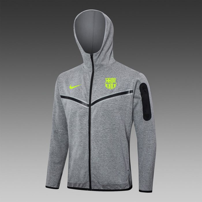 Barcelona 24/25 Long Zip Hoodie (Green Logo) - 图片 4