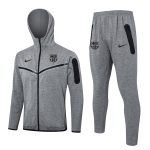 Barcelona 24/25 Long Zip Hoodie in Gray (Black Logo) - 图片 2