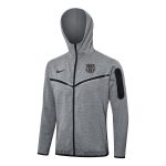 Barcelona 24/25 Long Zip Hoodie in Gray (Black Logo) - 图片 5