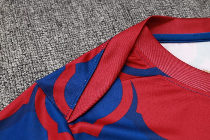 Barcelona 24-25 Short Sleeve Red Blue Splatter Training Set with 5-Inch Shorts - 图片 6