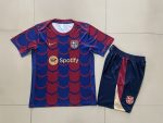Barcelona 24-25 Short Sleeve Red Blue Splatter Training Set with 5-Inch Shorts - 图片 9